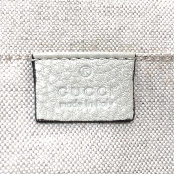 GUCCI White Leather Bamboo Backpack